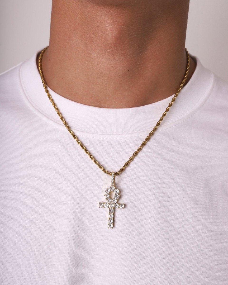 ANKH PIECE. - 18K GOLD PENDANT - DRIP IN THE JEWEL