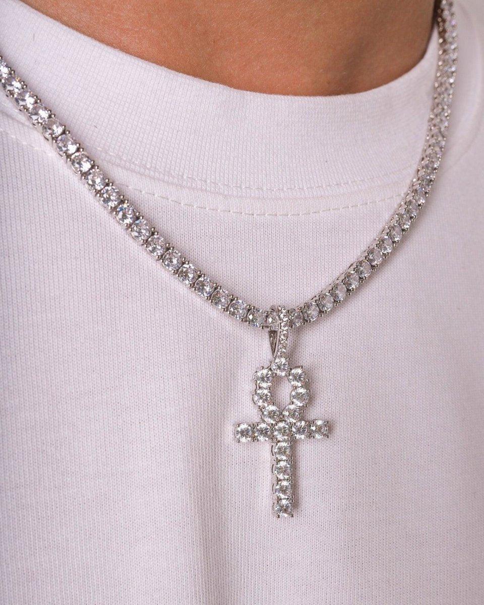 ANKH PIECE. - WHITE GOLD PENDANT - DRIP IN THE JEWEL