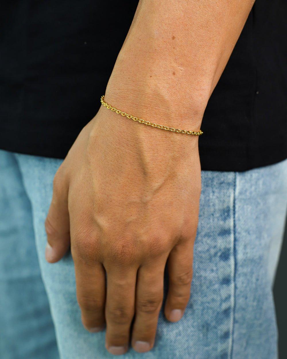 CLEAN CABLE LINK BRACELET. - 3MM 18K GOLD - DRIP IN THE JEWEL