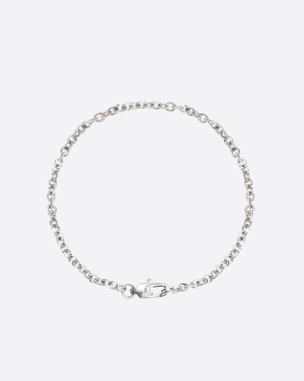 CLEAN CABLE LINK BRACELET. - 3MM WHITE GOLD - DRIP IN THE JEWEL