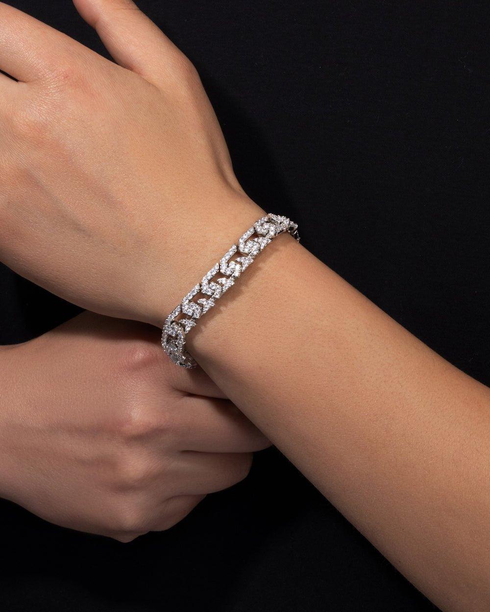 CHUNKY CUBAN BRACELET. - 10MM WHITE GOLD - DRIP IN THE JEWEL