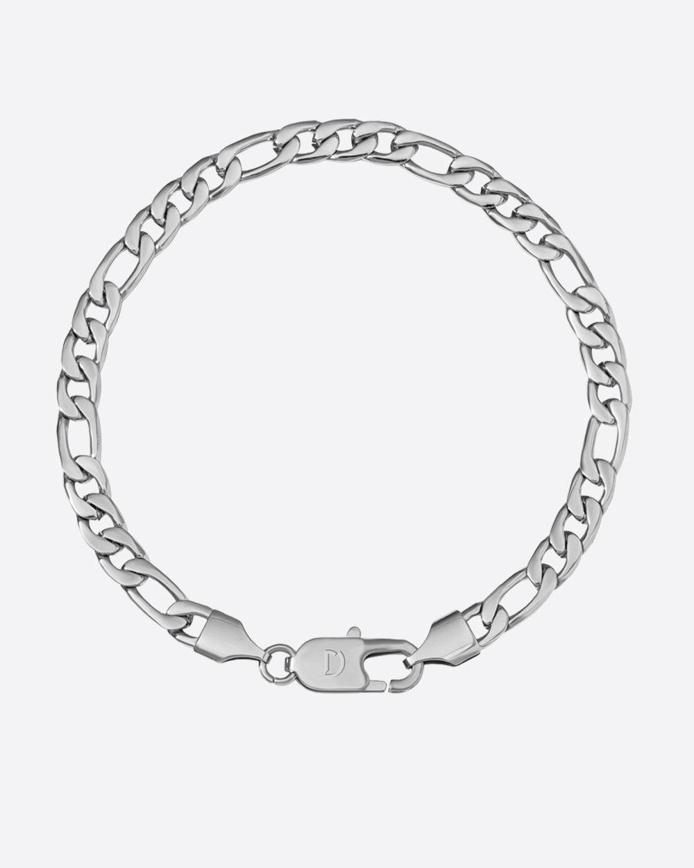 CLEAN FIGARO BRACELET. - 5MM WHITE GOLD - DRIP IN THE JEWEL