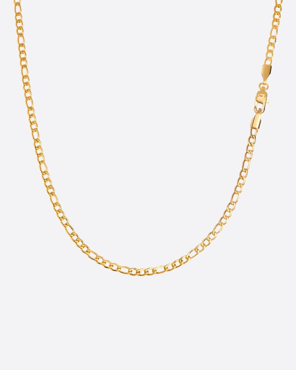 CLEAN FIGARO CHAIN. - 3MM 18K GOLD - DRIP IN THE JEWEL