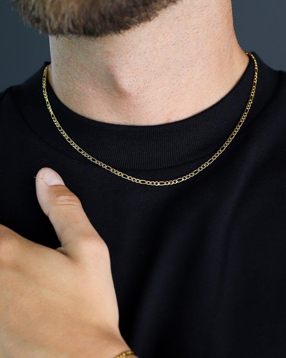 CLEAN FIGARO CHAIN. - 3MM 18K GOLD - DRIP IN THE JEWEL