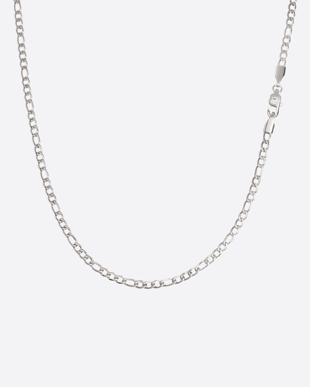 CLEAN FIGARO CHAIN. - 3MM WHITE GOLD - DRIP IN THE JEWEL