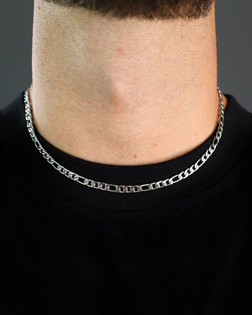 CLEAN FIGARO CHAIN. - 5MM WHITE GOLD - DRIP IN THE JEWEL