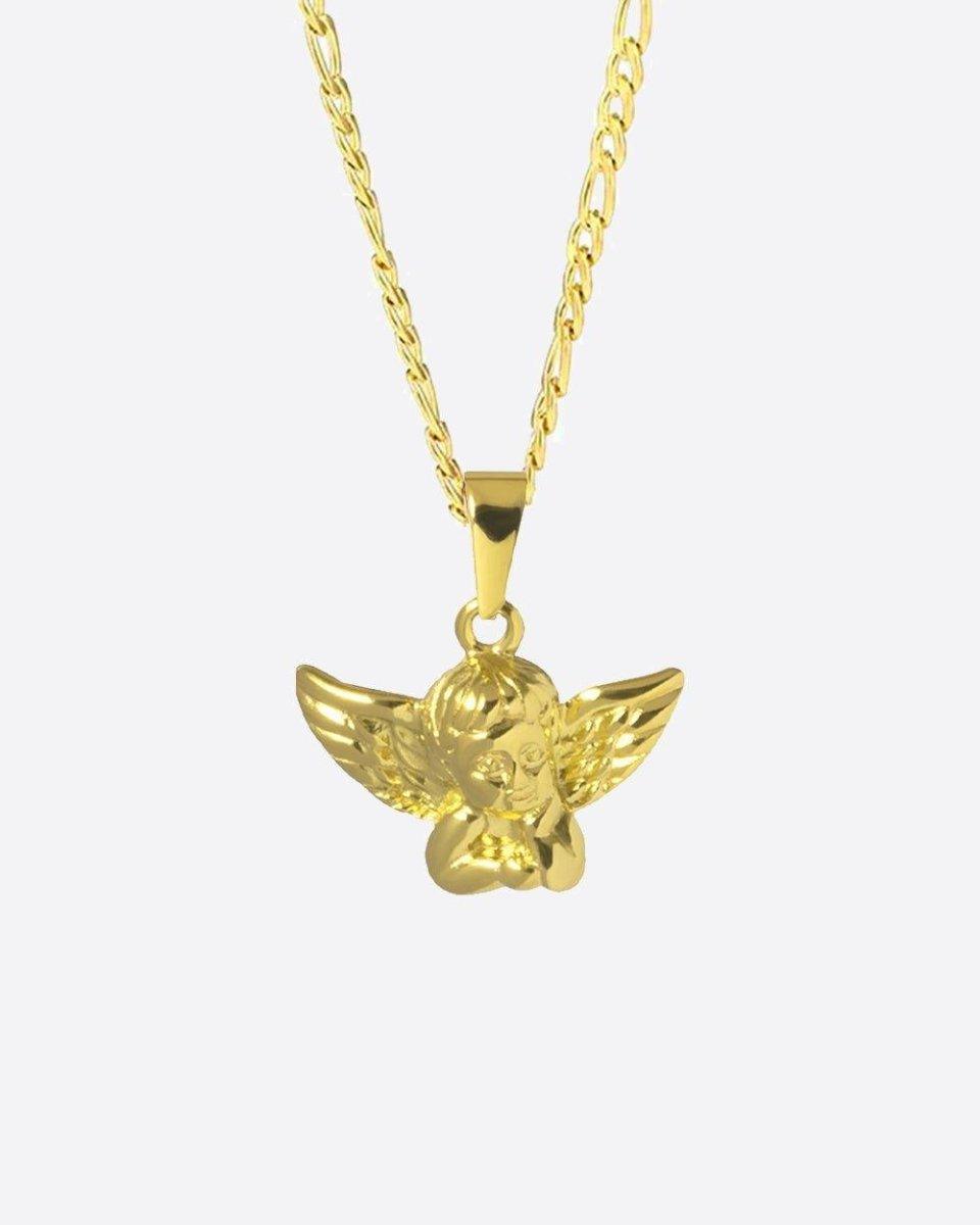CLEAN GUARDIAN ANGEL PENDANT. - 14K GOLD - DRIP IN THE JEWEL