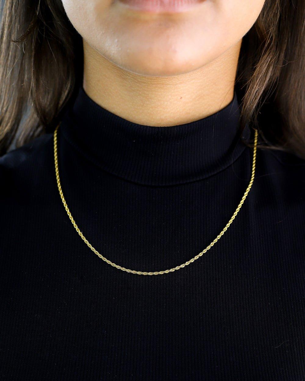 CLEAN ROPE CHAIN. - 2MM 18K GOLD - DRIP IN THE JEWEL