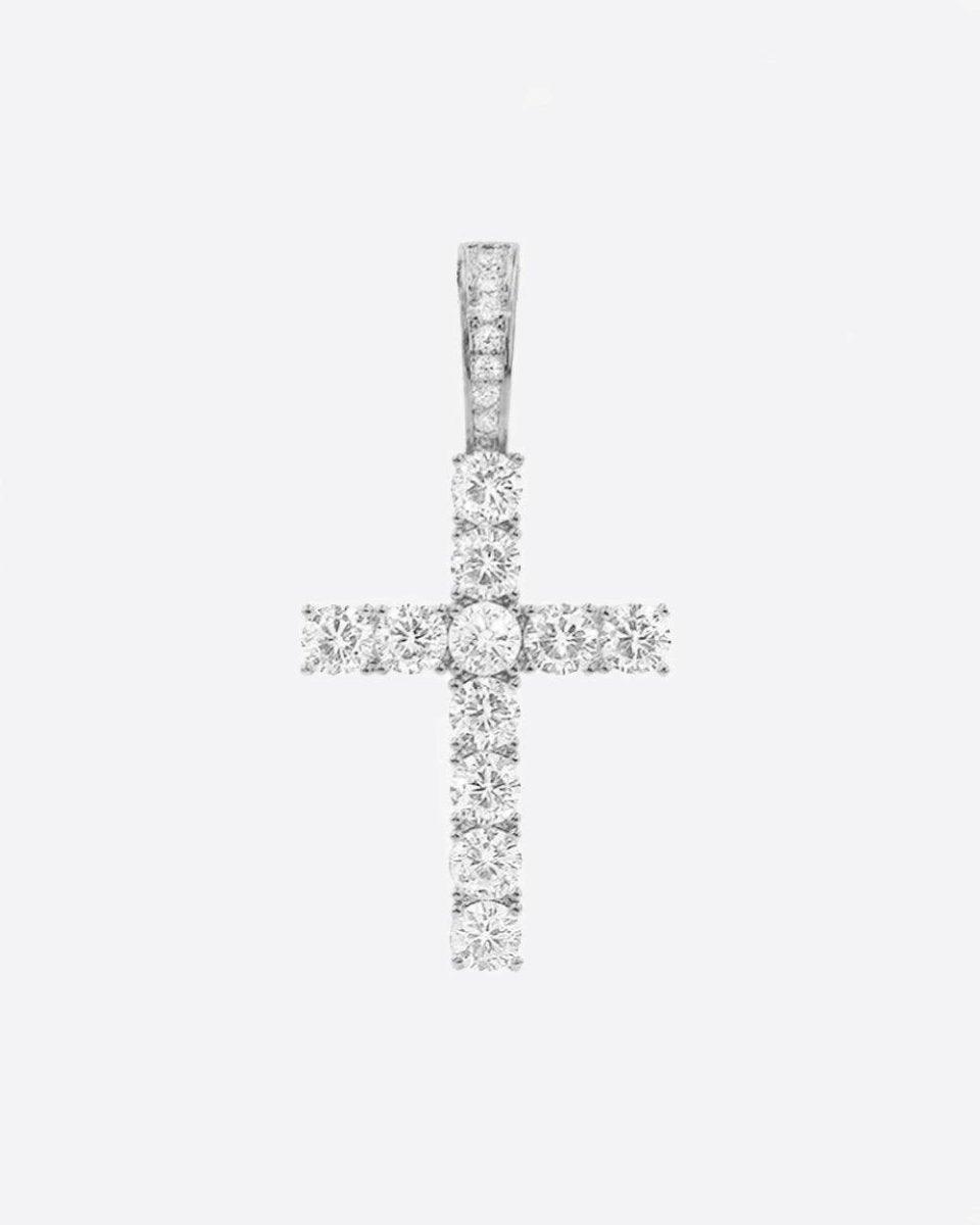 CROSS PIECE. - WHITE GOLD PENDANT - DRIP IN THE JEWEL