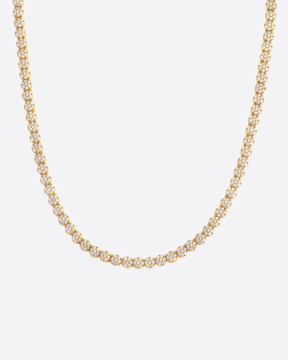 FLOWER TENNIS CHAIN CHAIN. - 8MM 18K GOLD - DRIP IN THE JEWEL
