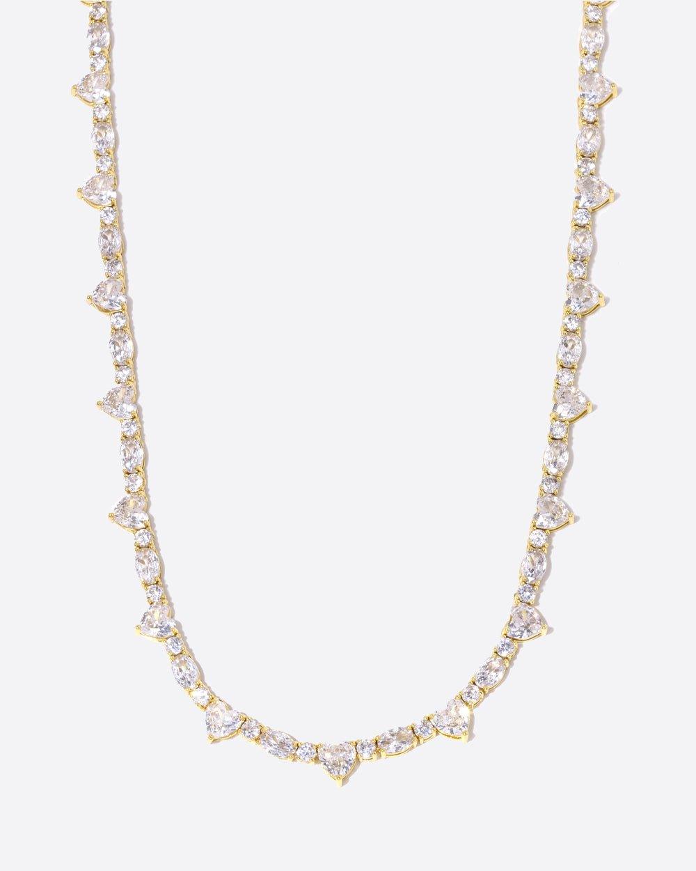 HEART TENNIS CHAIN. - 3MM 18K GOLD - DRIP IN THE JEWEL