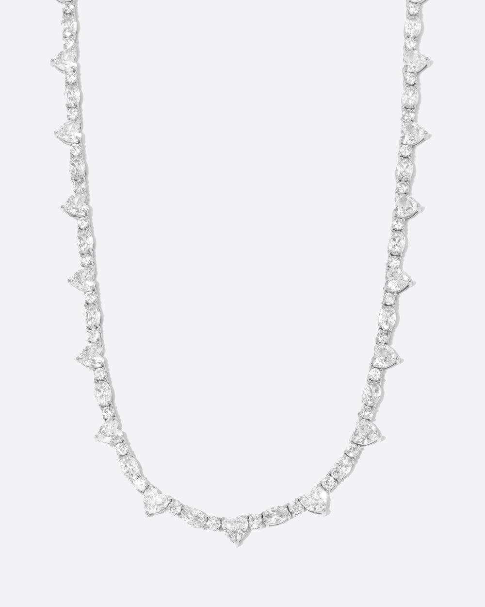 HEART TENNIS CHAIN. - 3MM WHITE GOLD - DRIP IN THE JEWEL