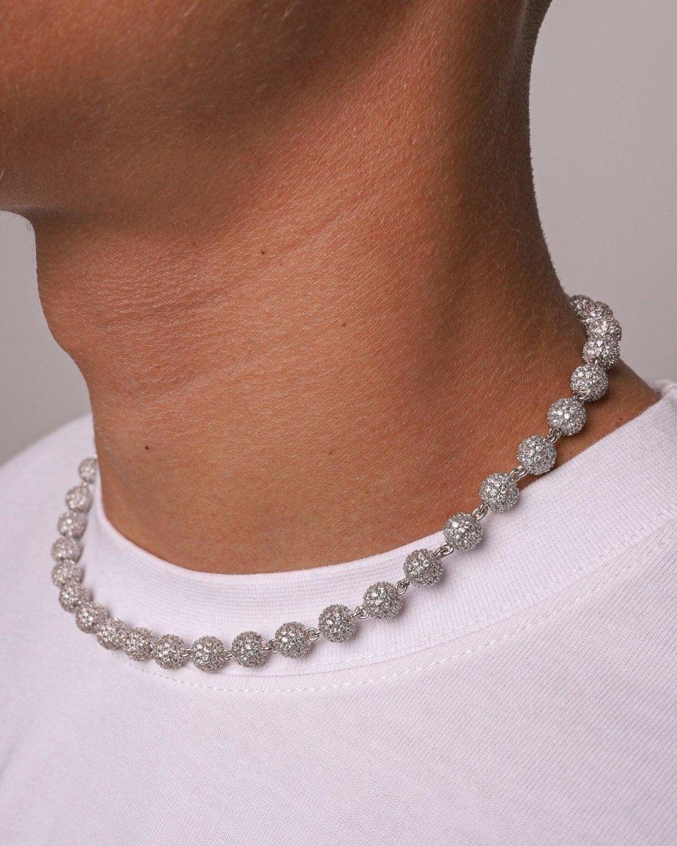 ICED BALL CHAIN. - WHITE GOLD ® - DRIP IN THE JEWEL