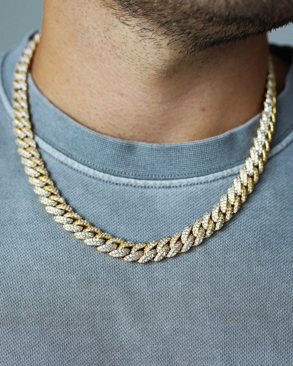 ICED CUBAN 10MM. - GOLD ® - DRIP IN THE JEWEL