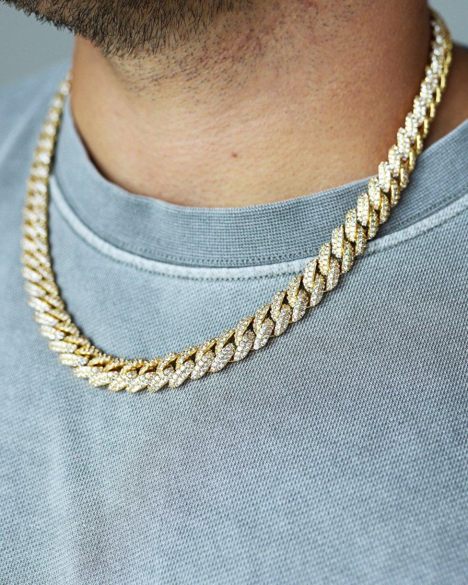 ICED CUBAN 10MM. - GOLD ® - DRIP IN THE JEWEL