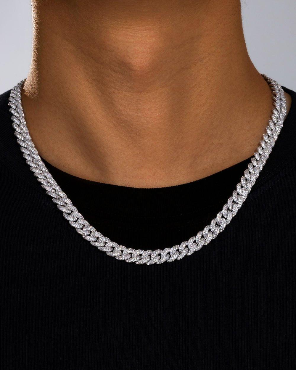 ICED CUBANA CHAIN. - 8MM WHITE GOLD - DRIP IN THE JEWEL