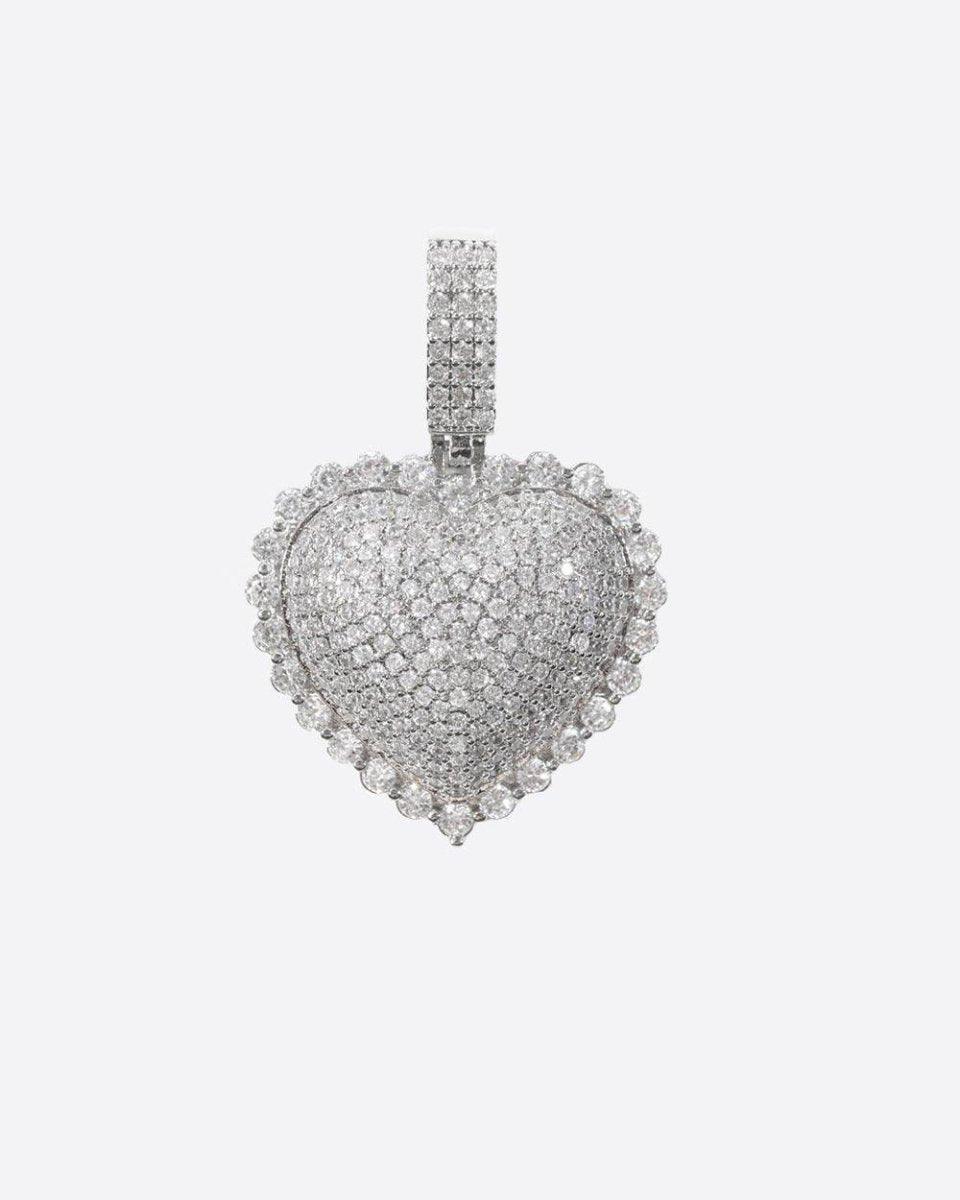 ICED HEART PENDANT. - WHITE GOLD - DRIP IN THE JEWEL