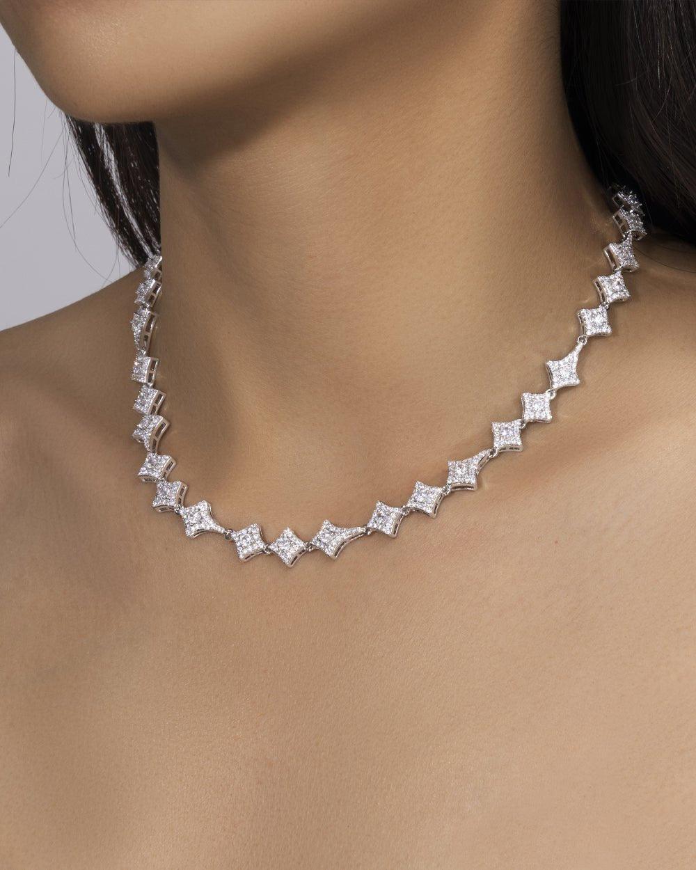 ICY RHOMBUS CHAIN. - WHITE GOLD - DRIP IN THE JEWEL