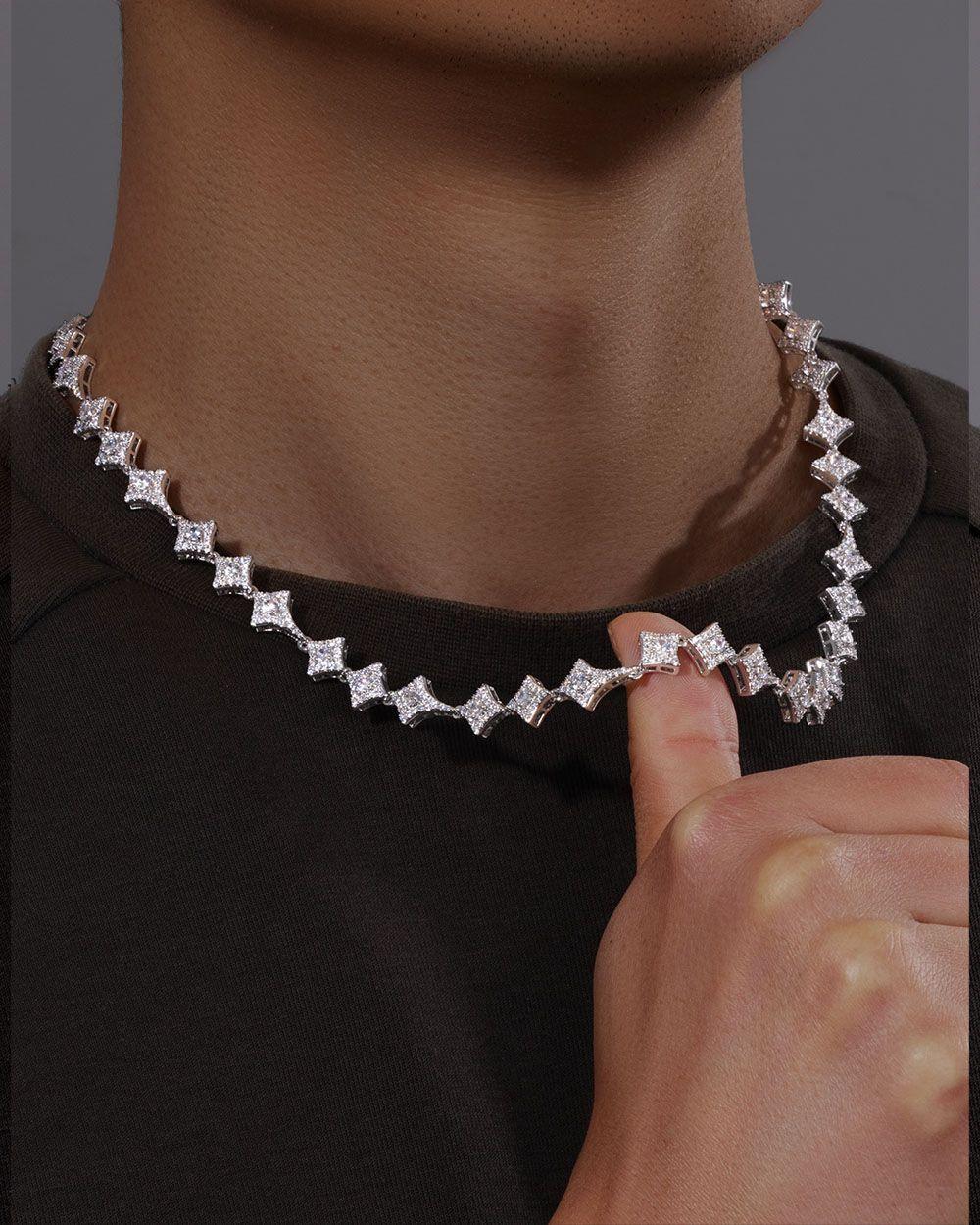 ICY RHOMBUS CHAIN. - WHITE GOLD - DRIP IN THE JEWEL