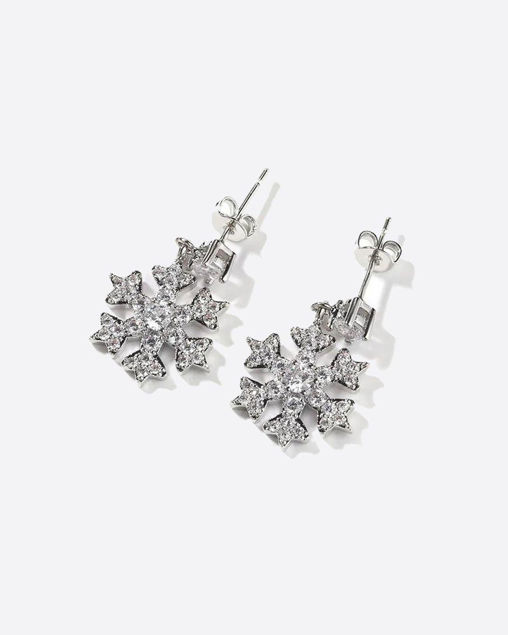 ICY SNOWFLAKE EARRINGS. - WHITE GOLD - DRIP IN THE JEWEL