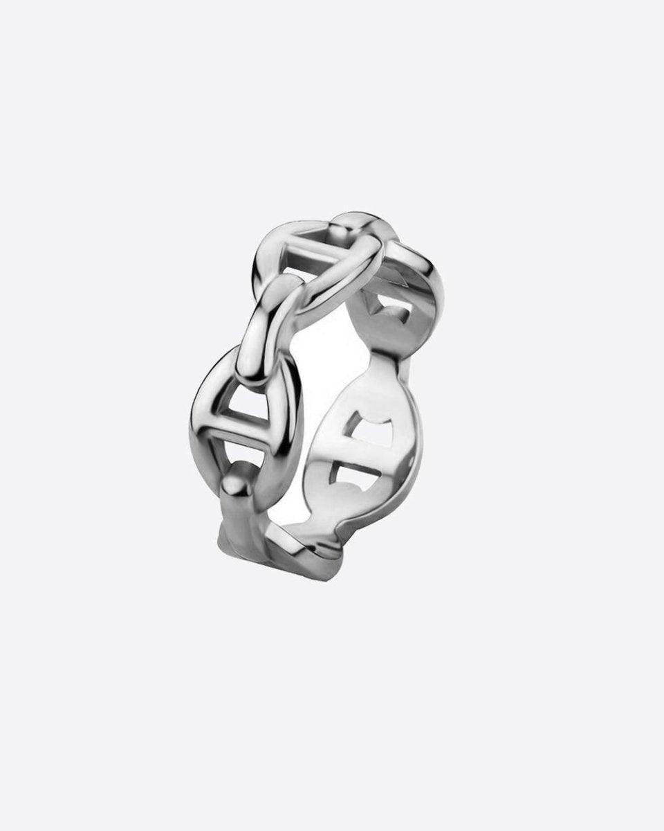 LINK RING. - WHITE GOLD - DRIP IN THE JEWEL