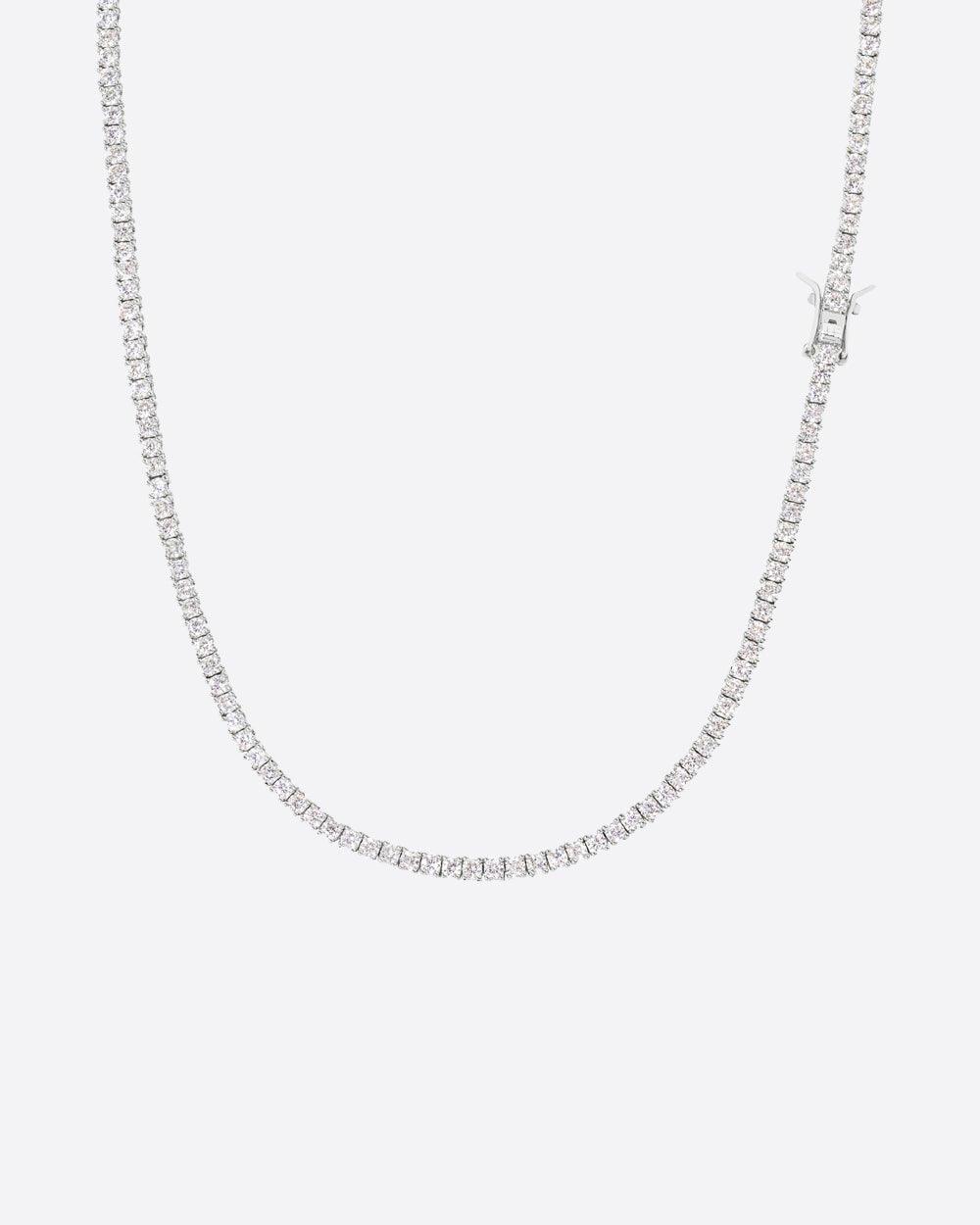 MICRO TENNIS CHAIN. - 2.5MM WHITE GOLD - DRIP IN THE JEWEL