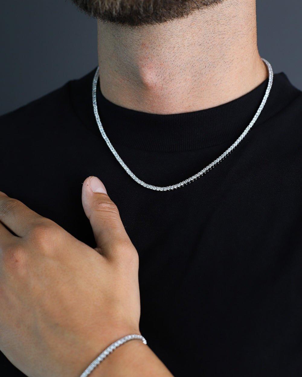 MICRO TENNIS CHAIN. - 2.5MM WHITE GOLD - DRIP IN THE JEWEL