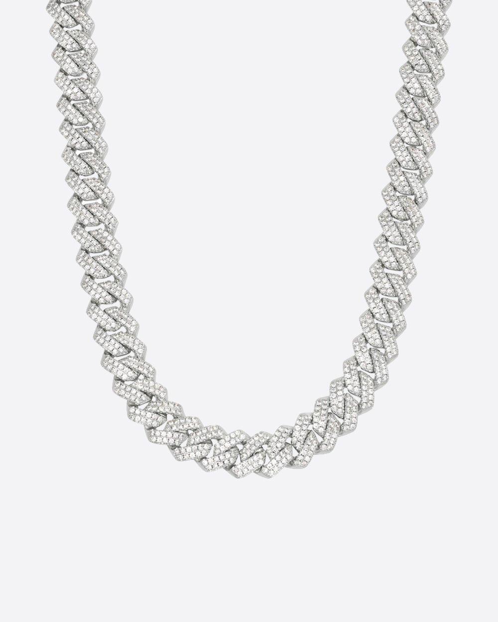 MOISSANITE CUBAN CHAIN. - 14MM WHITE GOLD - DRIP IN THE JEWEL