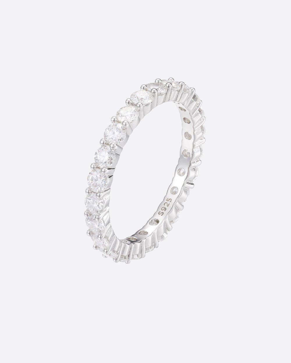 MOISSANITE ETERNITY RING. - 3MM 925 SILVER - DRIP IN THE JEWEL