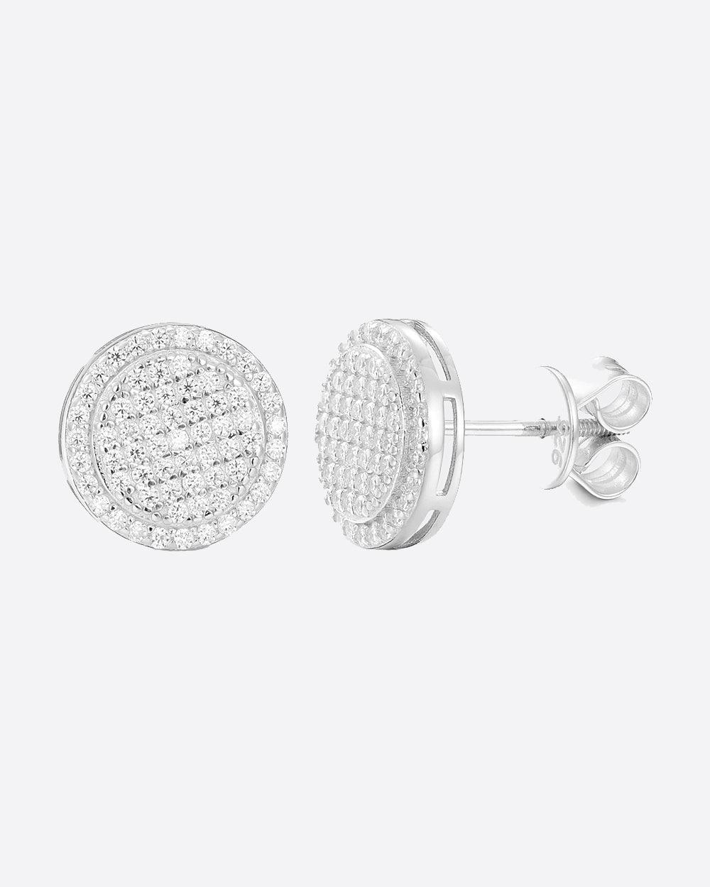 MOISSANITE FROSTED ROUND STUDS. - WHITE GOLD - DRIP IN THE JEWEL