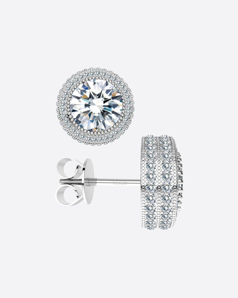 MOISSANITE POPPIN STUDS. - WHITE GOLD - DRIP IN THE JEWEL