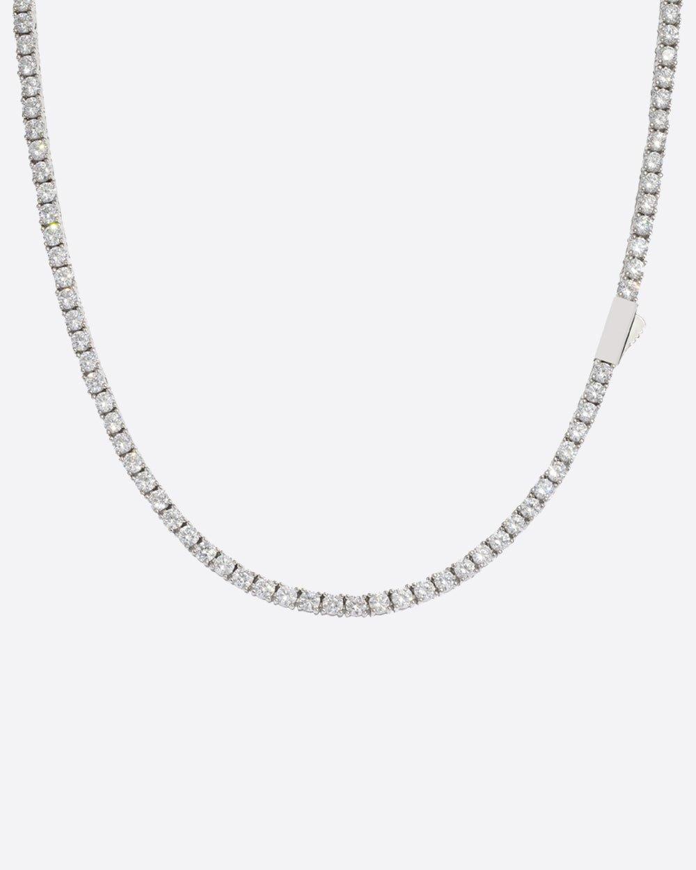 MOISSANITE TENNIS CHAIN. - 3MM WHITE GOLD - DRIP IN THE JEWEL