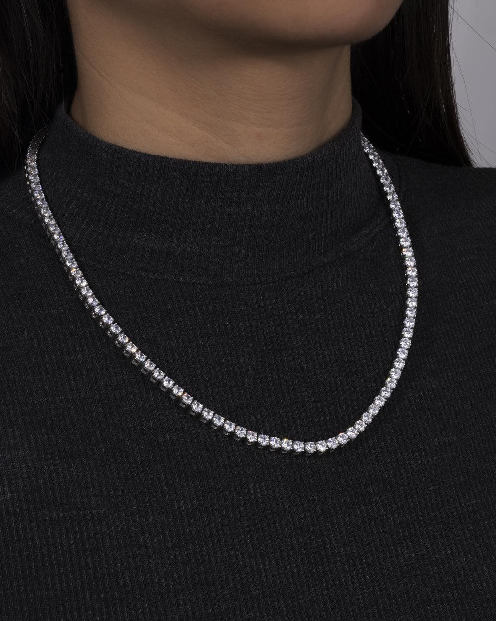 MOISSANITE TENNIS CHAIN. - 4MM WHITE GOLD - DRIP IN THE JEWEL