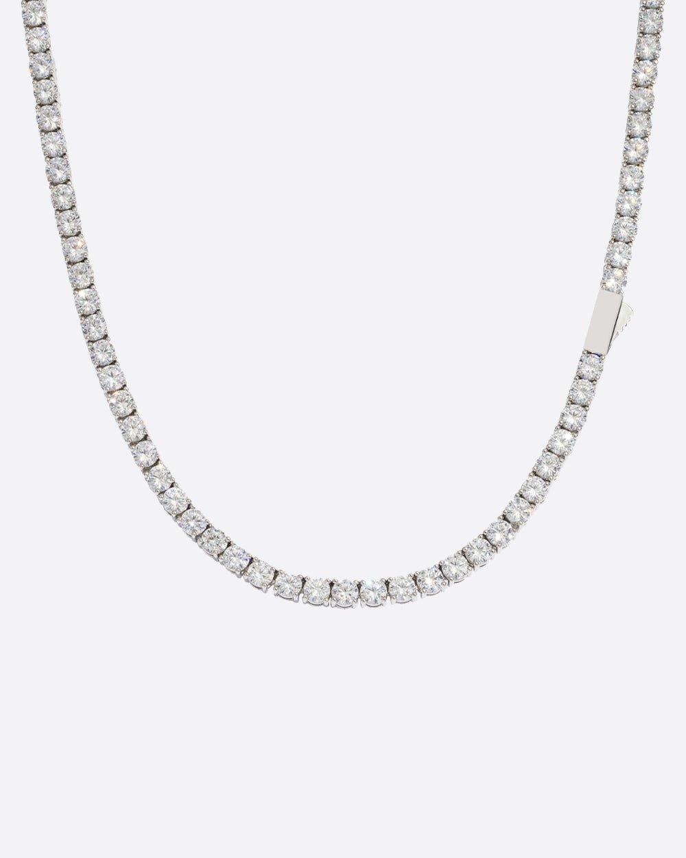 MOISSANITE TENNIS CHAIN. - 4MM WHITE GOLD - DRIP IN THE JEWEL