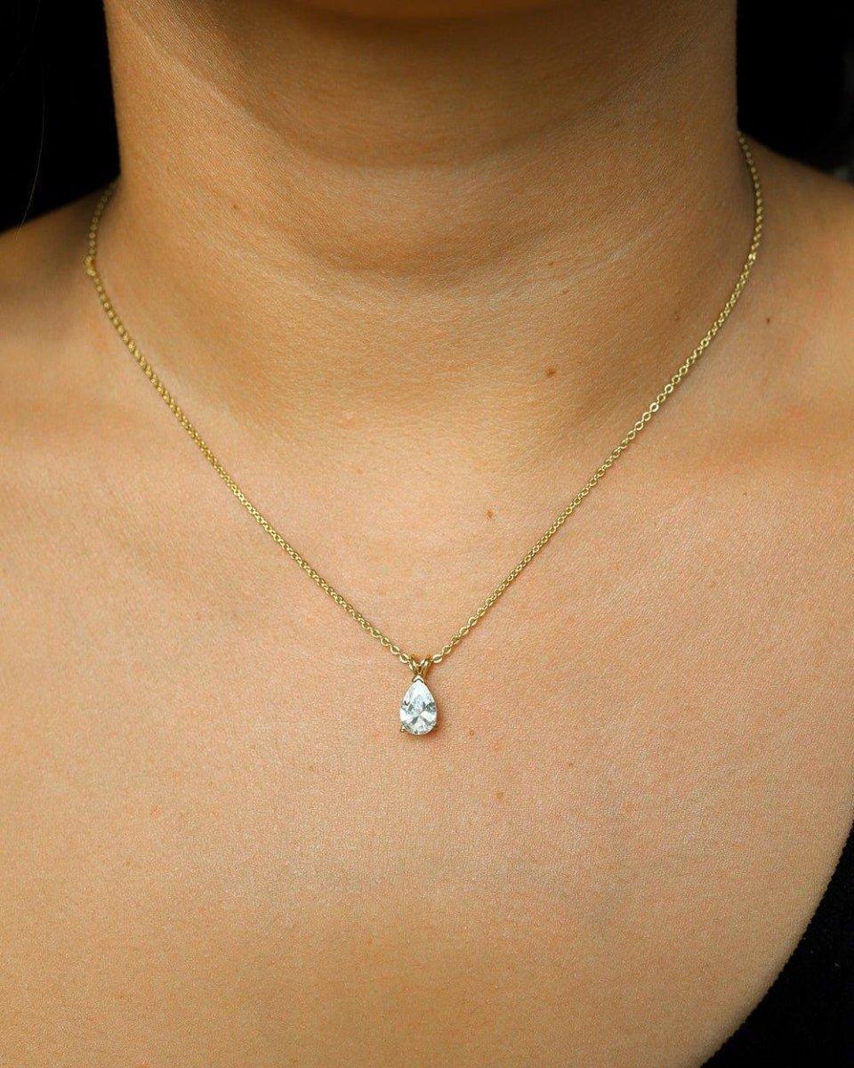 PEAR DROP NECKLACE. - 14K GOLD - DRIP IN THE JEWEL