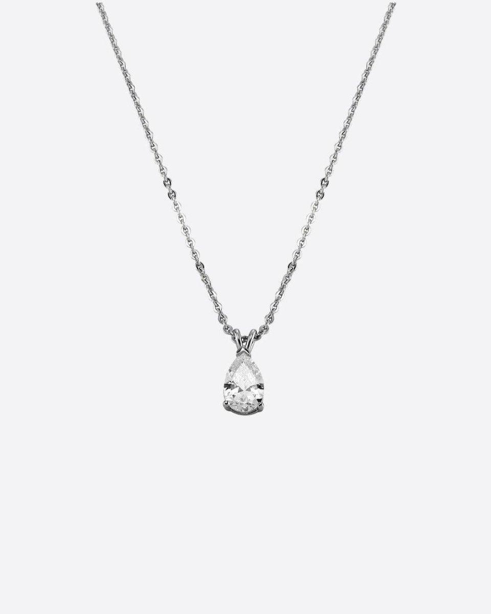 PEAR DROP NECKLACE. - WHITE GOLD - DRIP IN THE JEWEL