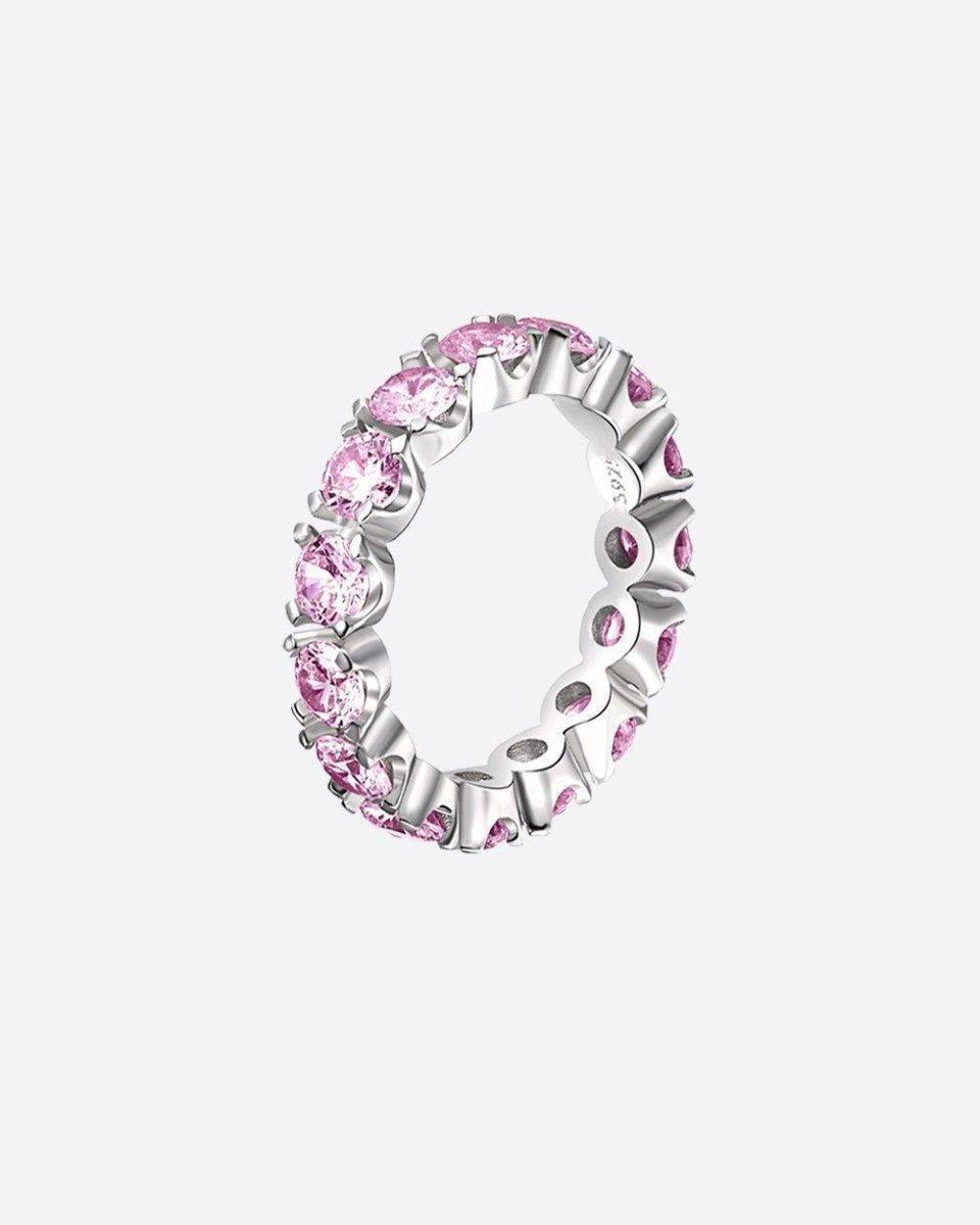 PINK ROUND CUT BAND. - 925 - DRIP IN THE JEWEL