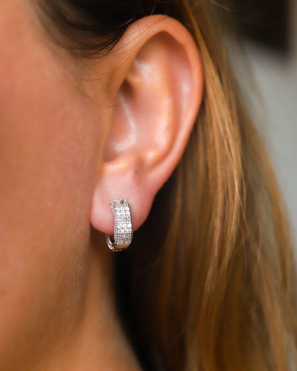 SPIKED EARRINGS. - WHITE GOLD - DRIP IN THE JEWEL