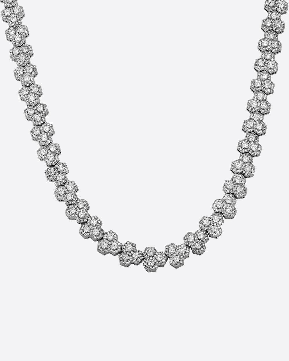 THICK HONEYCOMB CHAIN. - 10MM WHITE GOLD - DRIP IN THE JEWEL