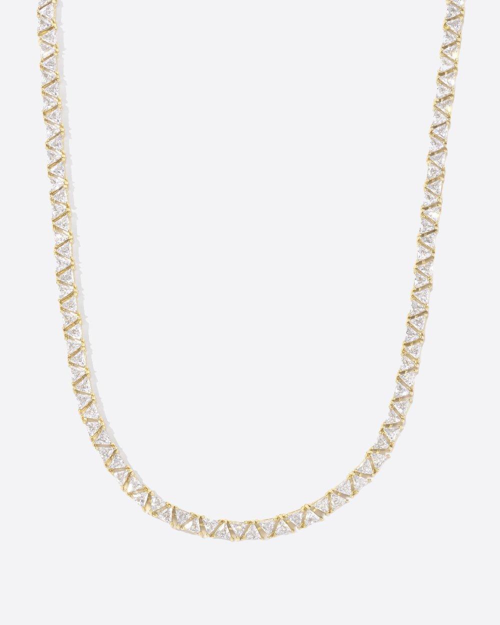 TRIANGLE TENNIS CHAIN. - 5MM 18K GOLD - DRIP IN THE JEWEL