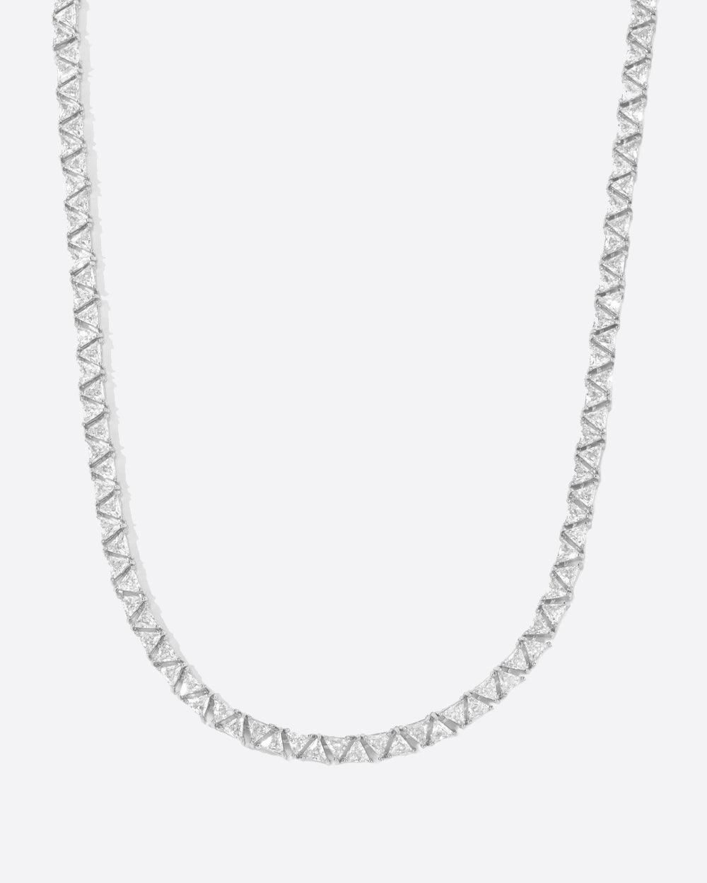 TRIANGLE TENNIS CHAIN. - 5MM WHITE GOLD - DRIP IN THE JEWEL